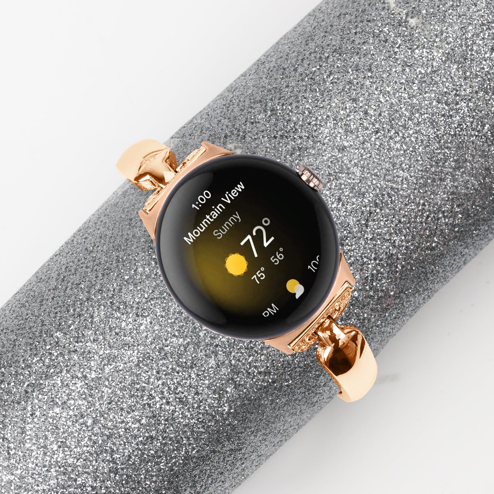 For Google Pixel Watch 2 Pixel Watch Bling Band D-shaped Rhinestone Decor Copper Metal Bracelet Watch Strap For Google Pixel Watch 2 Pixel Watch Bling Band D-shaped Rhinestone Decor Copper Metal Bracelet Watch Strap